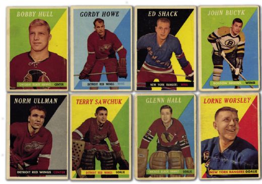 1958-59 Topps Near Complete Set (65/66) Including Bobby Hull RC