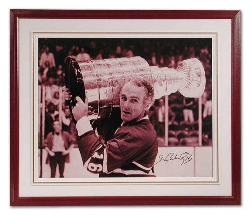Autographed Henri Richard Stanley Cup Framed Photo