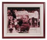 Autographed Henri Richard Stanley Cup Framed Photo