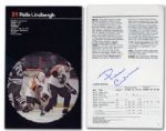 Pelle Lindbergh Autographed Flyers Media Guide Page