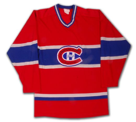 Older Montreal Canadiens Jersey Signed by the Richards, Beliveau & Worsley