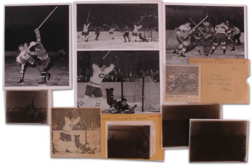 Rare 1940s-‘50s Montreal Canadiens Photo and Negative Collection of 4
