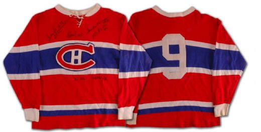 Collection of Two Vintage Number 9 Montreal Canadiens Jerseys