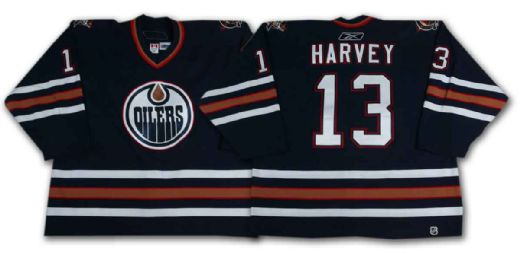 Todd Harvey’s 2005-06 Edmonton Oilers Blue Playoffs Game Worn Jersey