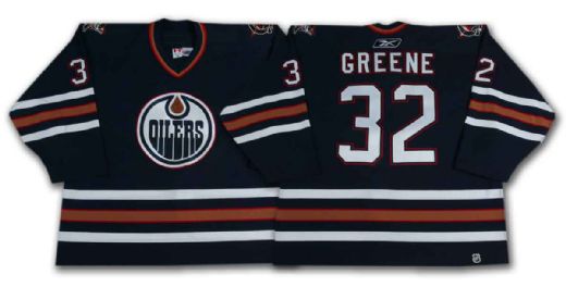 Matt Greene’s 2005-06 Edmonton Oilers Blue Game Worn Jersey