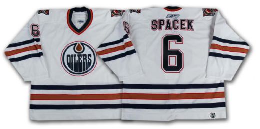 Jaroslav Spacek’s 2005-06 Edmonton Oilers White Game Worn Jersey