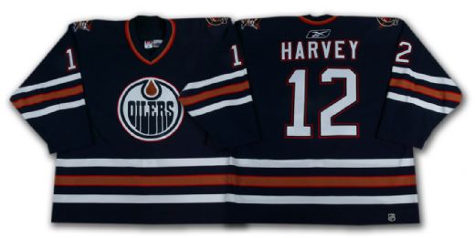 Todd Harvey’s 2005-06 Edmonton Oilers Blue Preseason Game Worn Jersey
