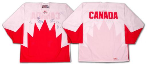 1972 Team Canada Jersey Autographed by Sakic, Shanahan, St. Louis, Lecavalier, Heatley, Iginla & Crosby