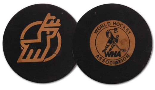 1974-75 WHA Michigan Stags Viceroy Game Used Puck