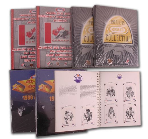 Vintage Kraft Hockey Card Set Collection of 7 in their Original Albums