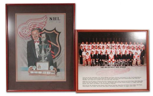 Jacques Demers Autographed Red Wings Photo Collection of 4