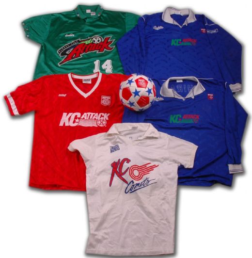 NPSL Kansas City Attack Jersey & Ball Collection of 6