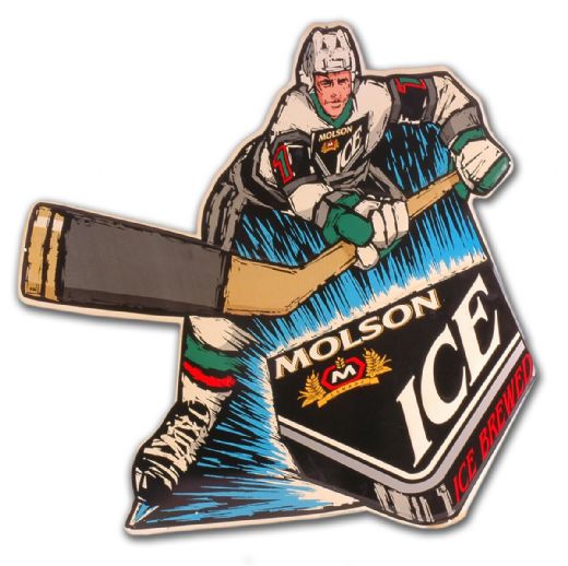 Molson Ice Hockey Player Tin Display