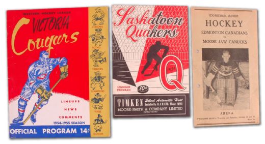 Vintage Junior & Senior Hockey Program Collection of 3 Including NHLers