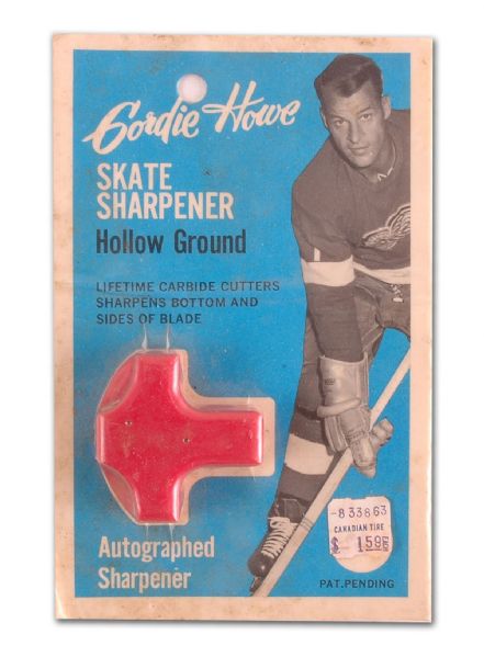 Circa 1960s Gordie Howe Skate Sharpener in Original Package