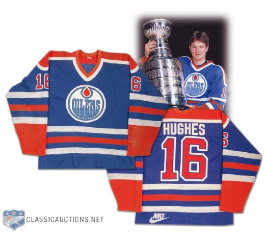 Pat Hughes’ Edmonton Oilers 1984 Stanley Cup Finals Game Worn Photo Matched Jersey 