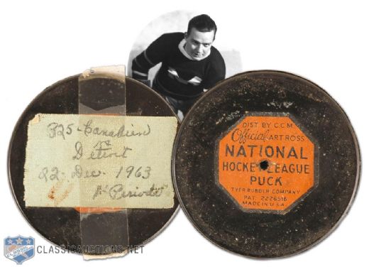 Jean Beliveau’s 325th Career Goal Puck to Break Nels Stewart’s Record