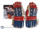 Jean Beliveau’s Circa 1969 Autographed Game Used Gloves