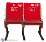 Jean Beliveau’s Autographed Personal Red Seats from the Montreal