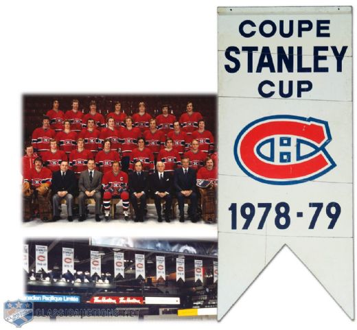 Original 1978-79 Canadiens Stanley Cup Banner from the  Montreal Forum