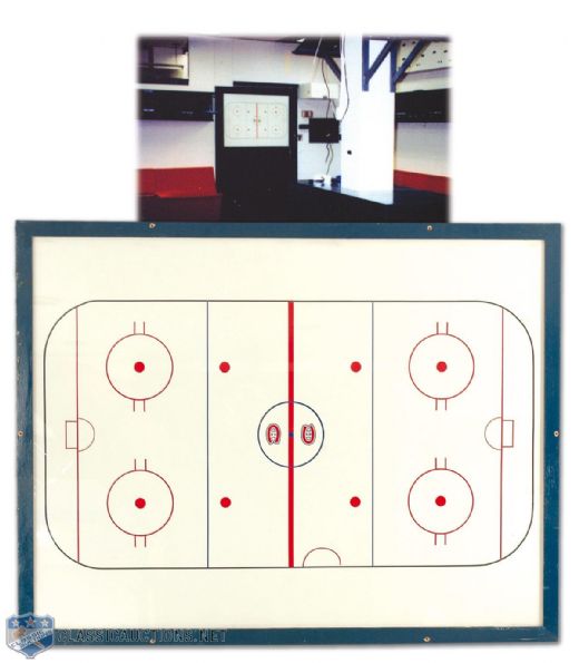 Framed Game Plan Chart from the Montreal Forum