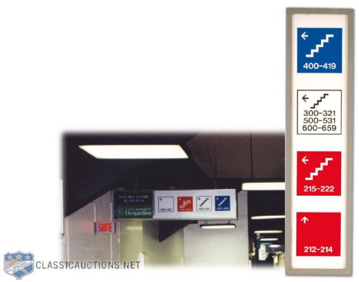 Red, White & Blue Pictogram Section Divider from the Montreal Forum