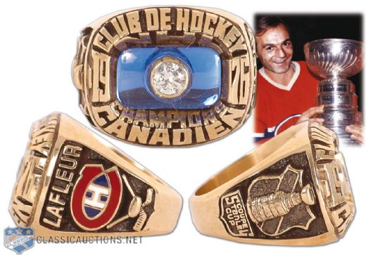 Guy Lafleur 1975-76 Montreal Canadiens Stanley Cup Championship Gold Ring