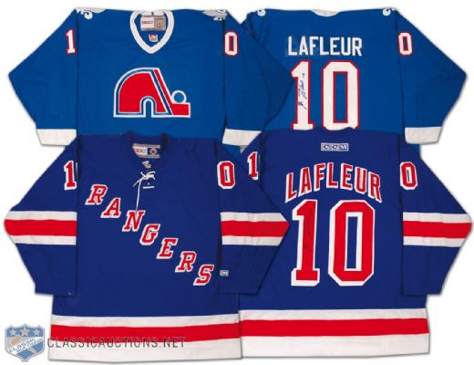Guy Lafleur Autographed Rangers and Nordiques Jerseys
