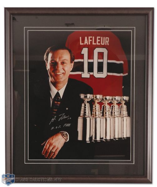 Autographed Guy Lafleur Montreal Canadiens Framed Ambassador’s Photo (22” x 36”)