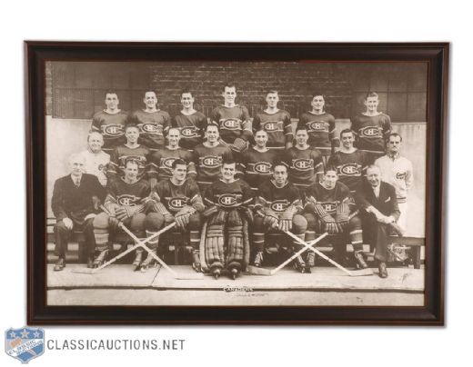 Huge 1945-46 Montreal Canadiens Framed Team Photo