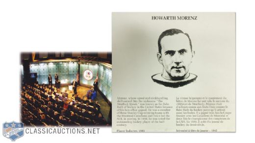 Howie Morenz Glass Panel from the Original Hall of Fame 