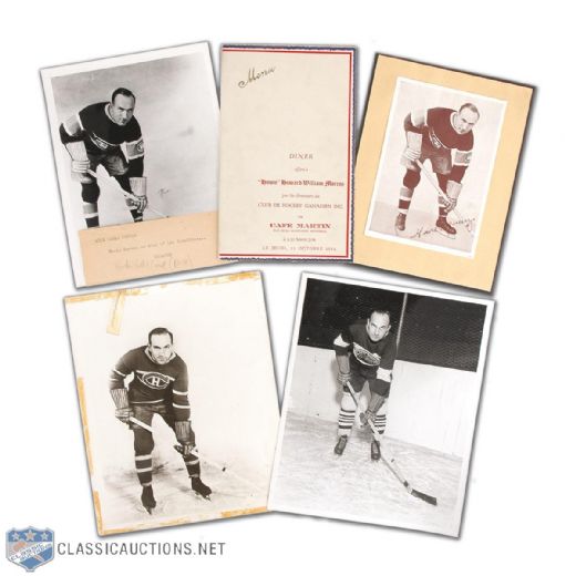 Rare 1934 Howie Morenz Canadiens Farewell Dinner Menu & Four Photos