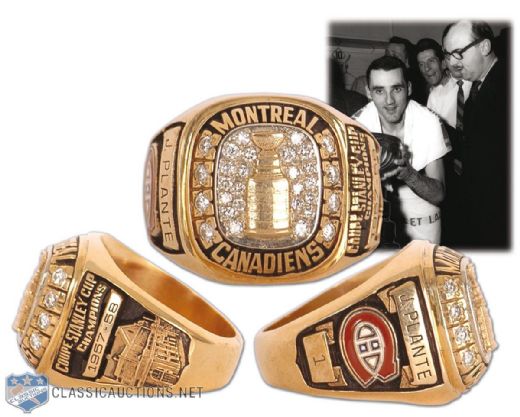 Jacques Plante 1957-58 Montreal Canadiens Stanley Cup Championship Gold Ring