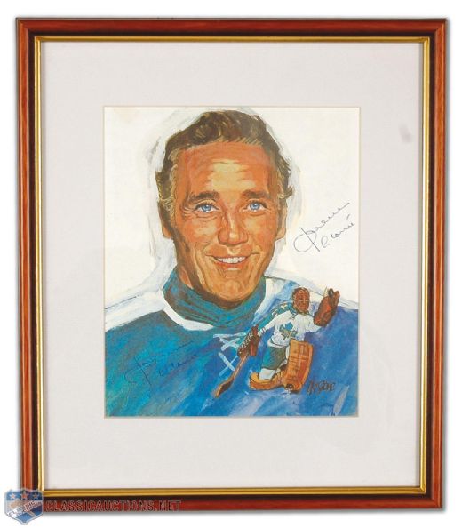 Jacques Plante Autographed Maple Leafs Framed Picture