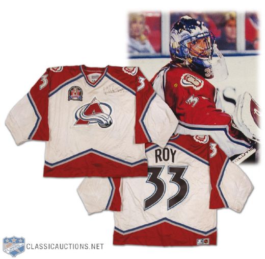 Patrick Roy 1995-96 Colorado Avalanche Game Used, Video Matched Playoff Jersey