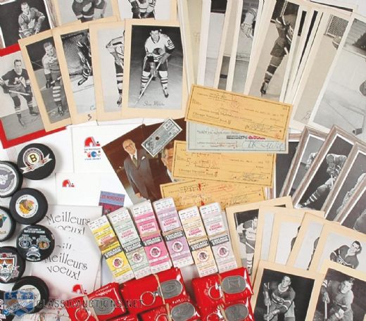 Miscellaneous Sports Memorabilia Collection Including Quaker Oats & Beehive Photos, Tickets +++