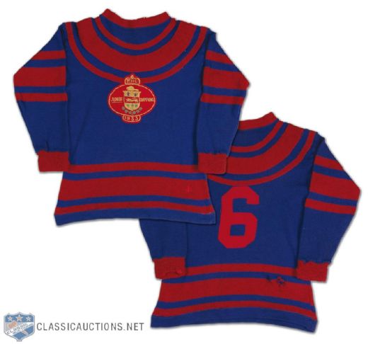 1933-34 Montreal Junior Royals Game Worn Wool Sweater