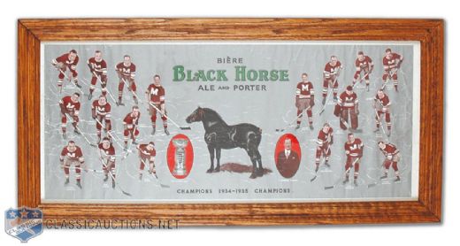 1934-35 Montreal Maroons/Black Horse Ale Advertising Team Photo