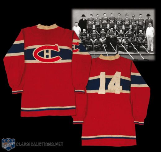 Johnny Gagnon Circa 1933 Montreal Canadiens Game Worn Jersey