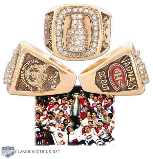 Carol Vadnais 1993 Montreal Canadiens Stanley Cup Championship Ring
