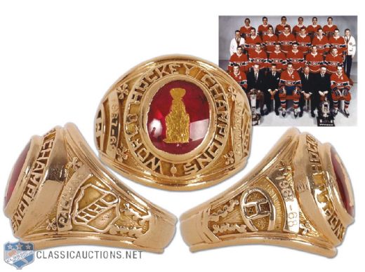 1967-68 Montreal Canadiens Stanley Cup Championship Ring Presented to Eddy Palchak