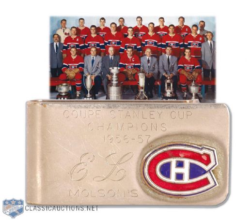 Elmer Lachs 1956-57 Montreal Canadiens Stanley Cup Championship Money Clip