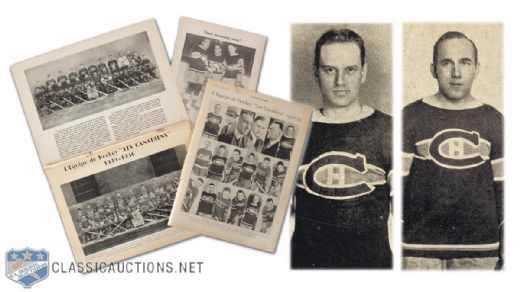 1930 Montreal Canadiens Team Photo Collection of 3 