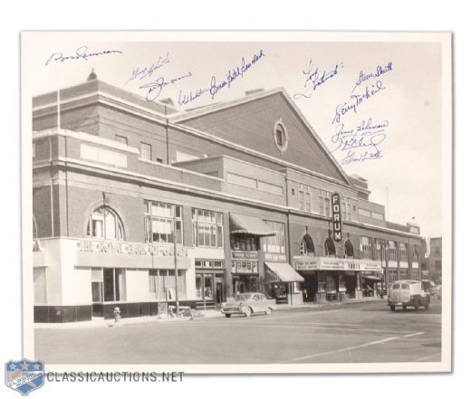 Photo of the Old Montreal Forum Autographed by 11 Canadiens Greats