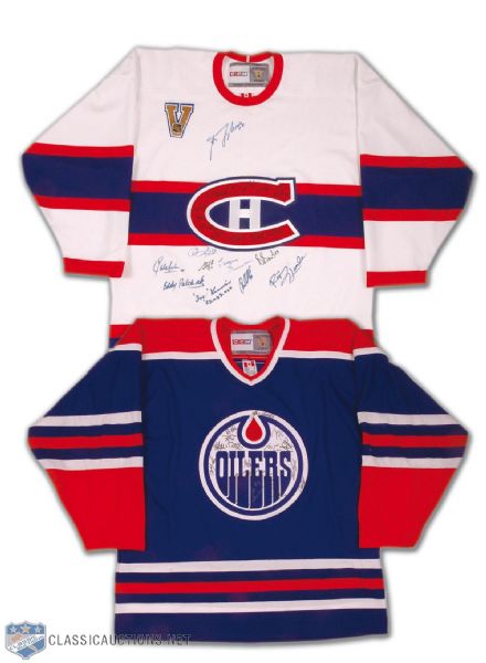 Edmonton Oilers & Montreal Canadiens Multi-Signed Jerseys from the Heritage Classic Game