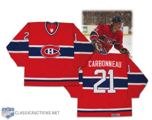 Guy Carbonneaus 1988-89 Montreal Canadiens Game Worn Jersey 