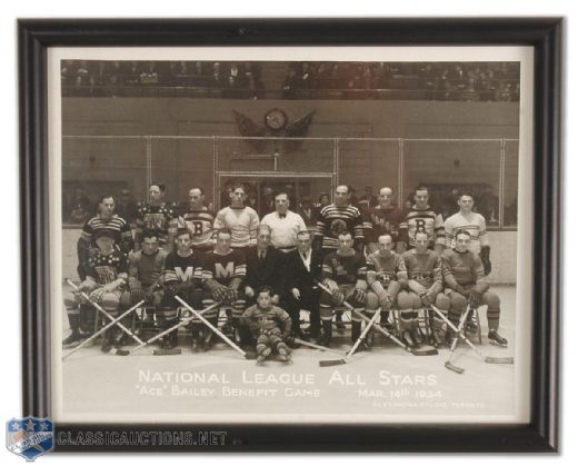 1934 Ace Bailey Benefit Game NHL All-Star Team Photo 