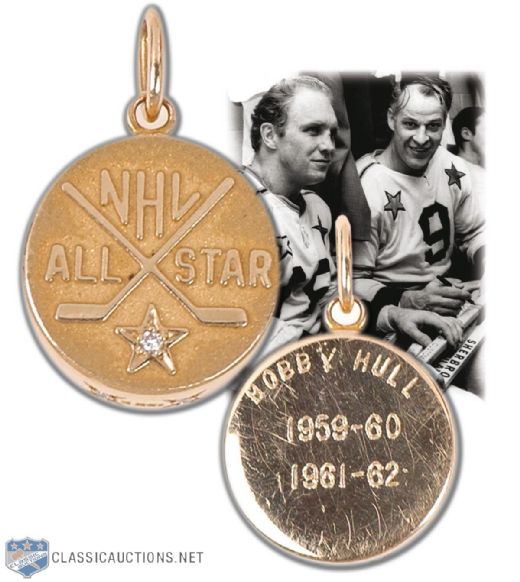 Bobby Hull 1961-62 NHL First All-Star Team Commemorative Gold Charm