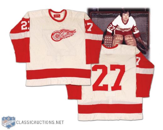 1973-74 Jim Rutherford Detroit Red Wings Game Worn Jersey