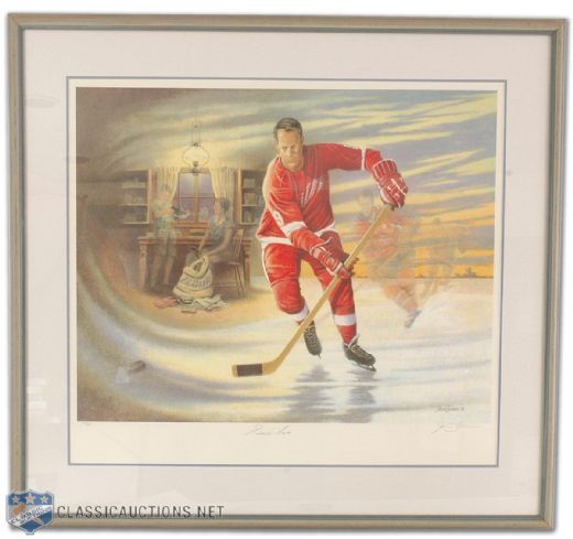 Gordie Howe Limited Edition Signed & Framed Lithograph